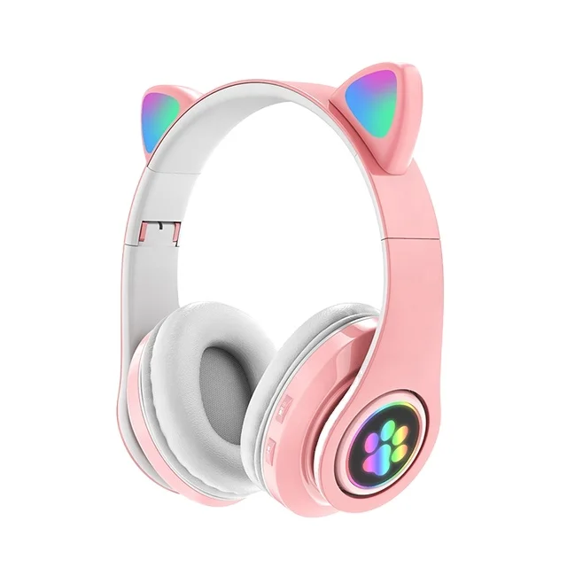 OEM Wireless Gaming Music Headphones Over-ear Headset Cat Ear Headphone for kids girls gift