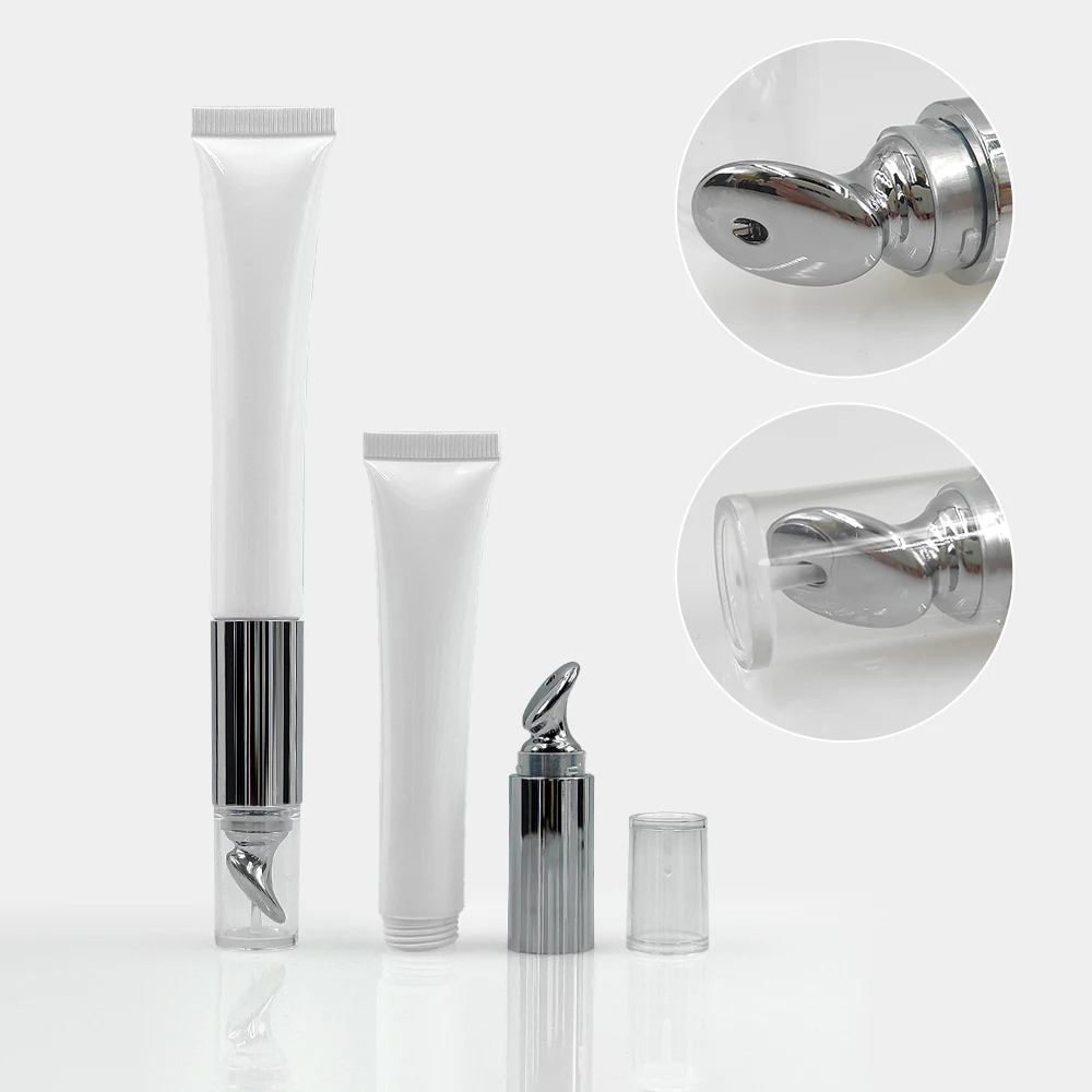 D19mm soft white squeeze packaging tubes with zinc alloy  for eye cream plastic cosmetic tube