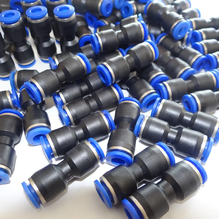 Quality Assurance Blue 100pcs  PUC One Touch Push In Air Fittings Quick Couplings For Wholesaler online