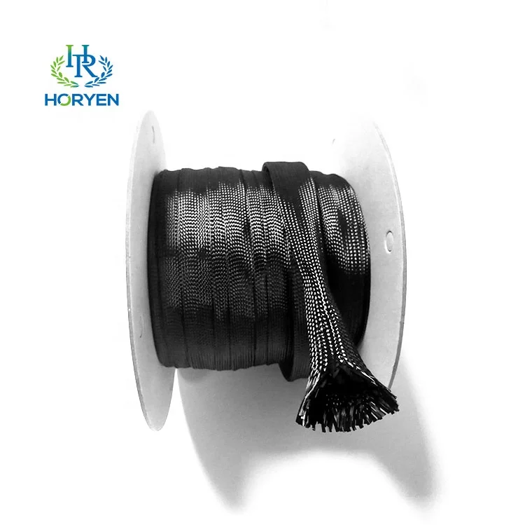 High strength 3k 12mm Carbon Fibre Sleeve braided sleeves for heat resistant