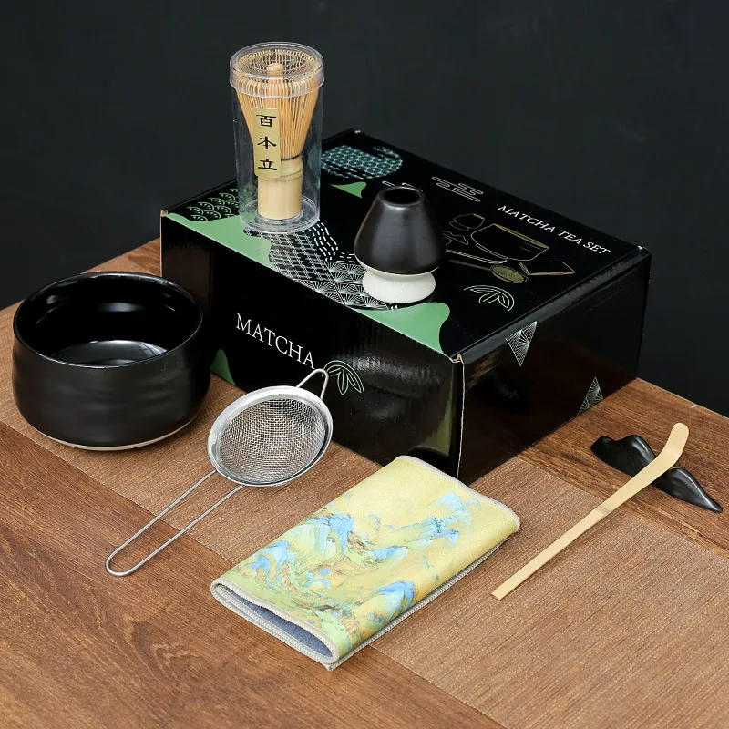 Chinese Custom Logo  High Quality Matcha Set Tool Matcha Bowl Tea Brush Ceramic Matcha Tool Set
