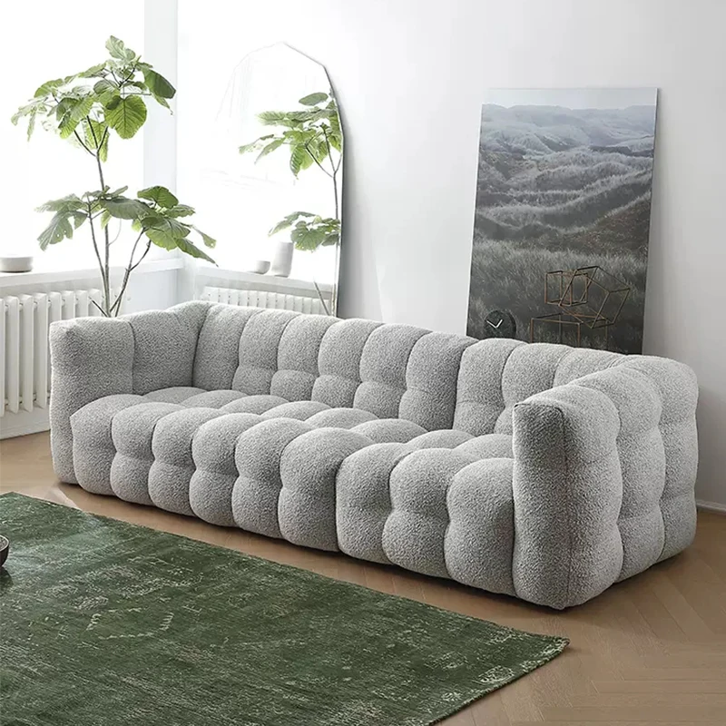 Modern design fabric sofa 3 seater nordic sofa set minimalist cotton candy sofa for living room
