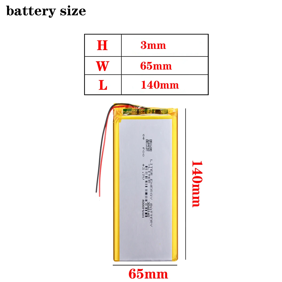 4000mAh Lipo Tablet PC 3.7V Rechargeable 3065140 li-polymer battery Polymer lithium battery