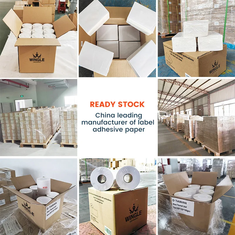Roll Custom Sticker A4 Size Copy Gift Wrapping Paper Label Big Paper Thermal Big Roll 80gsm Food Adhesive Sticker 10-15day Base