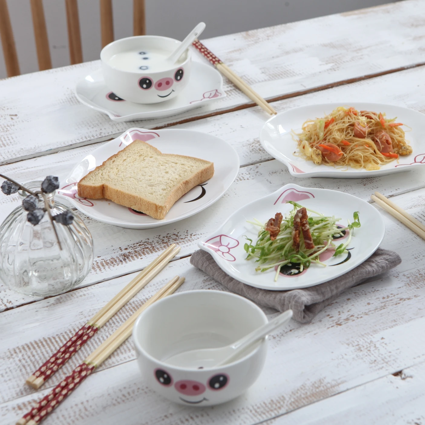 2022Chaozhou ceramic handmade applique tableware set, ceramic tableware designed by animals in the dining room of the restaurant