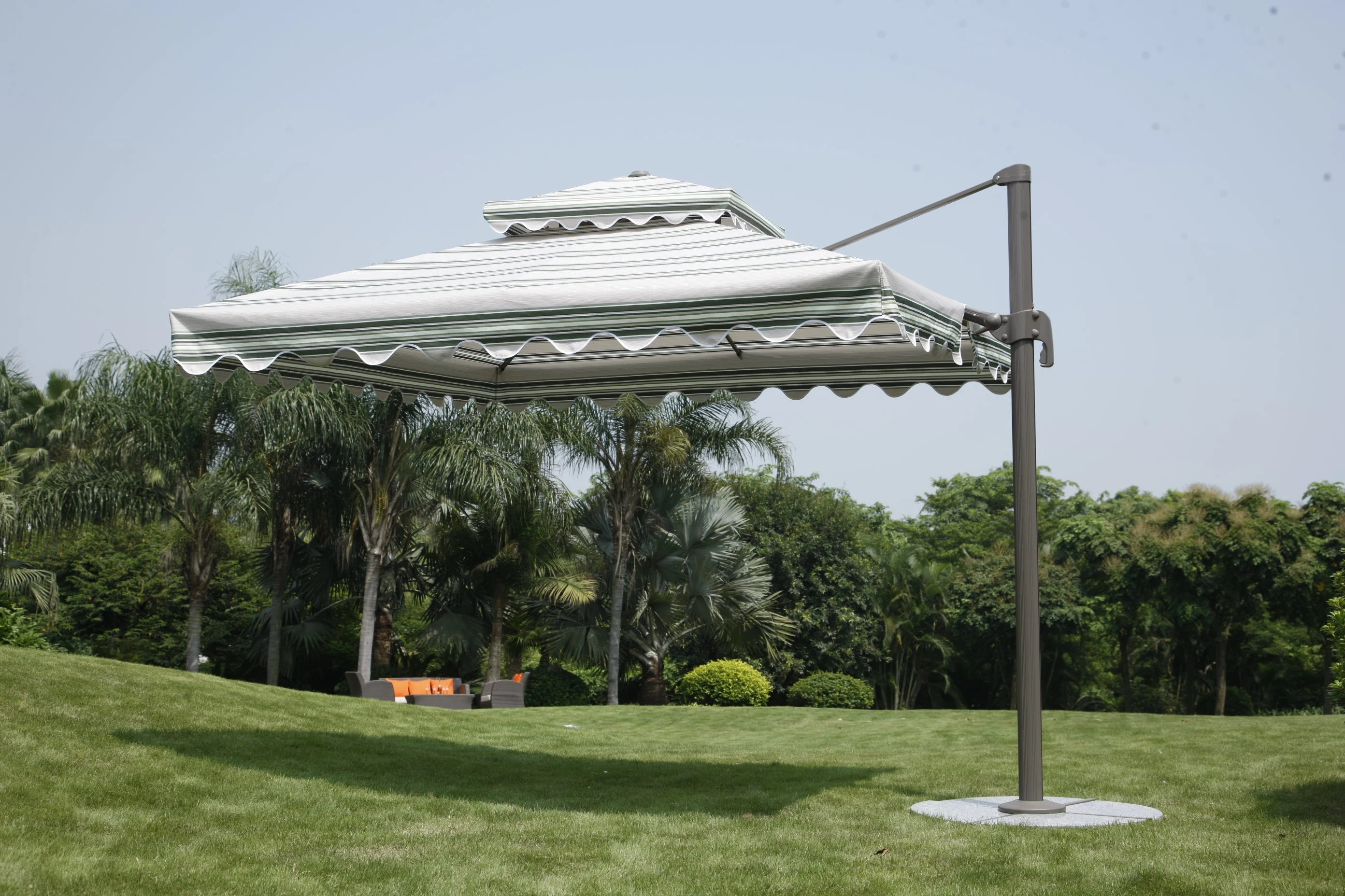 Modern factory garden furniture outdoor aluminum sun umbrella for swimming pool side parasol