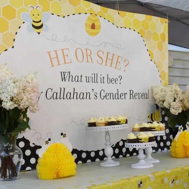 HAWIN 3PCS Bees theme Party Centerpiece Decorations Birthday honeycomb table decoration