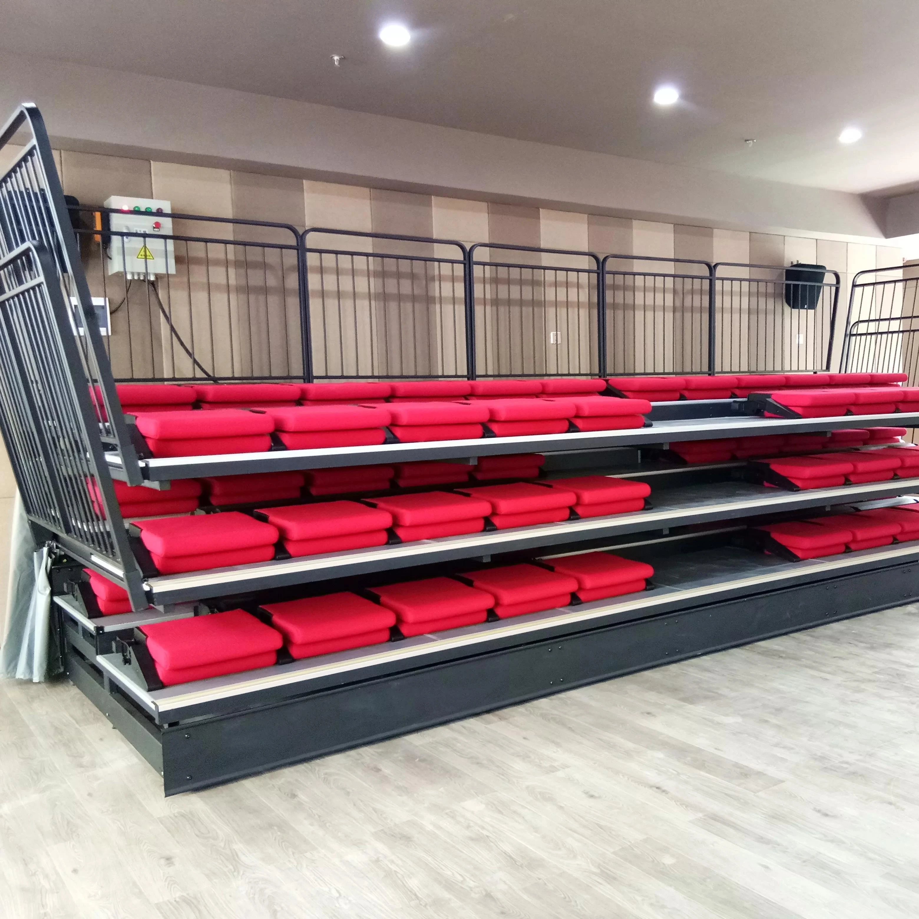 Fireproofing Sofa Backrest Stadium Retractable Bleacher Folding Seating for Sports Center and School
