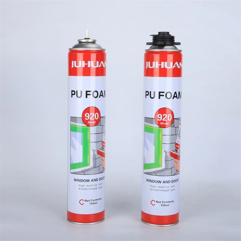Extruded Spray  Filler Bricks Adhesive Foam Spray Black Polyurethane Foam 300Ml Pu Foam