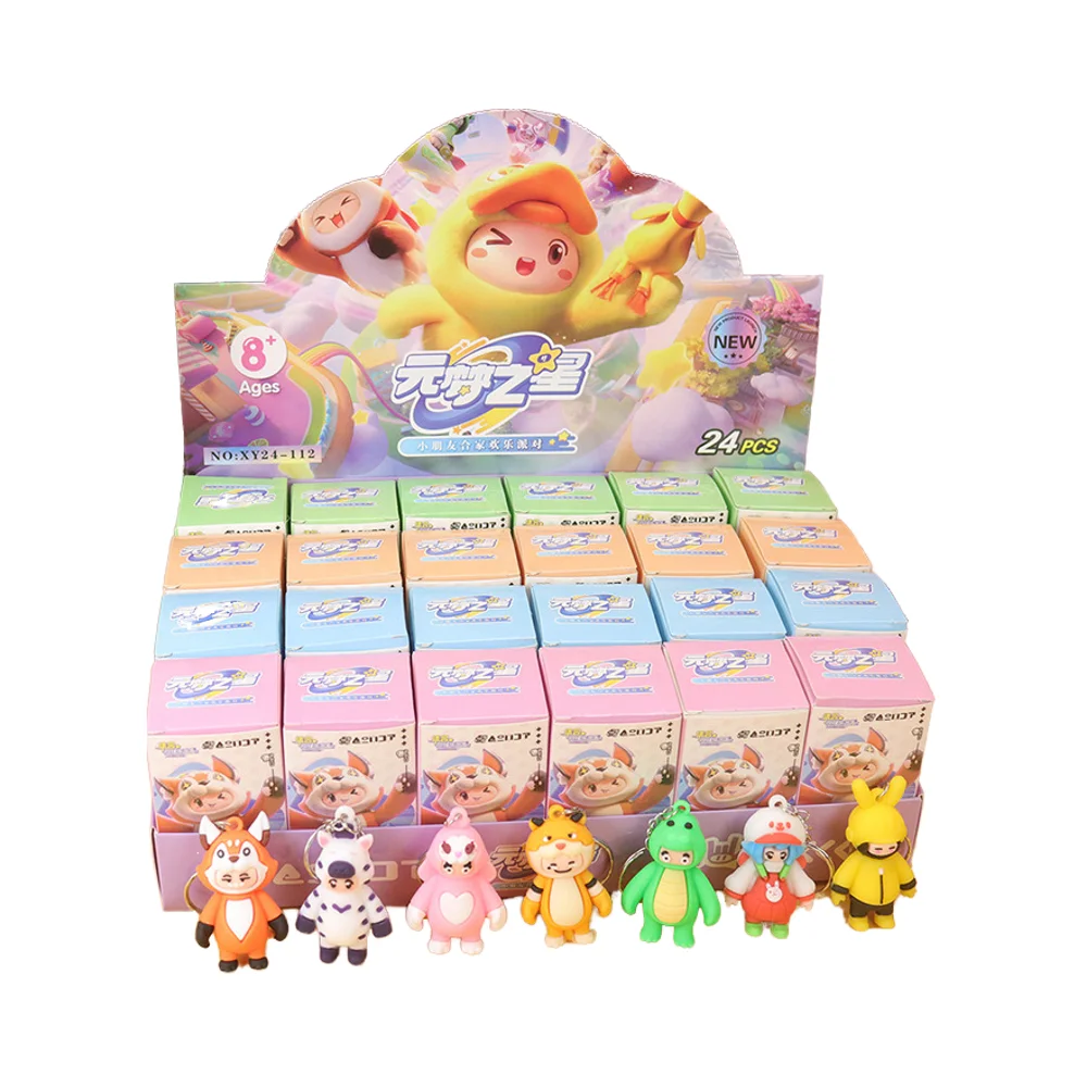 Sanrios 24Pcs Keychain Blind Box Kawaii Cinnamoroll Kulomi Anime Picachu Pendant Surprise Box Toys for Kids