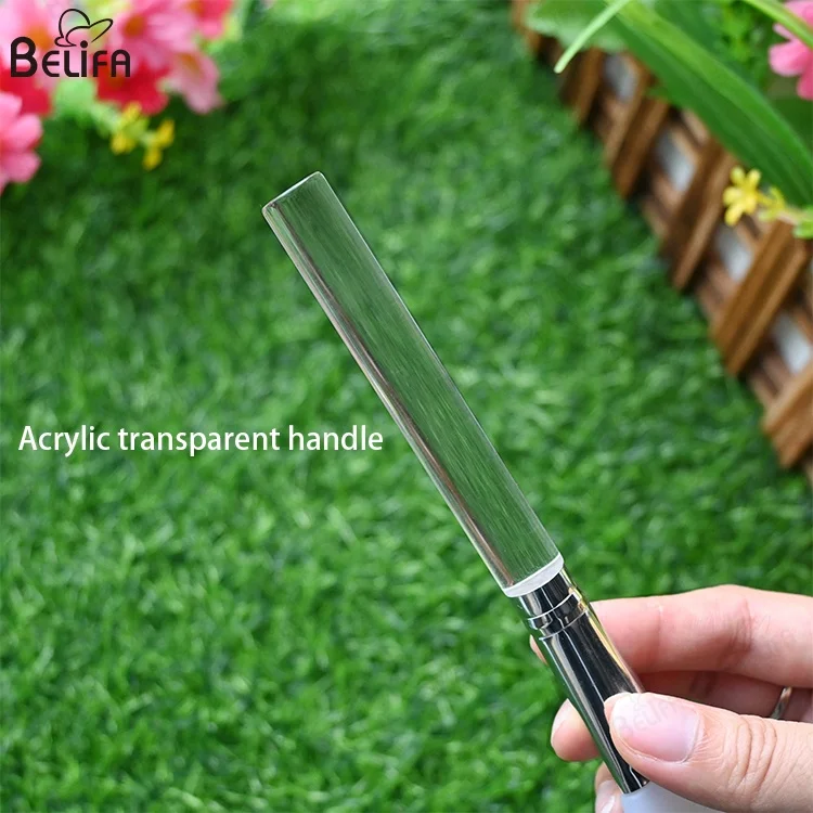 private label vegan facial and body silver double-ended white silicone face flat head fine masking silicon mask applicator brush