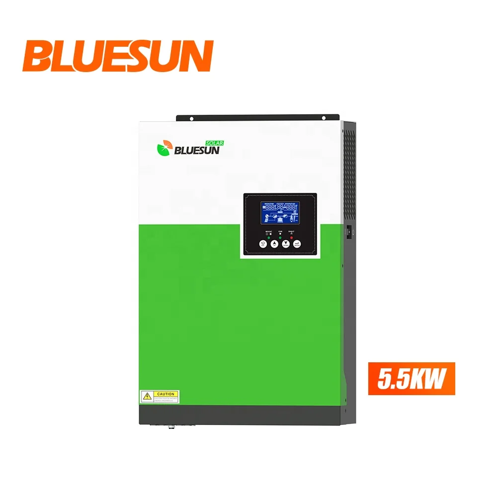 BLUESUN 5500W неэлектрифицированный солнечный инвертор Гибридный 3.5KW 5.5KW с немодулированным синусоидальным сигналом со слежением за максимальной точкой мощности Встроенный 100A солнечное зарядное