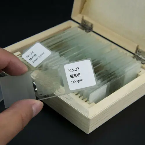 Geography Mineral Rock Slides thin stone section sets grinding Microscope Prepared educational slides for teaching and studying