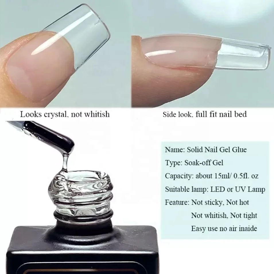 Custom Logo Full Cover Tips Glue Gel Nail X With Mini Lamp Nail Extension Gel Set Soft Gel Nail Extension Tips Kit