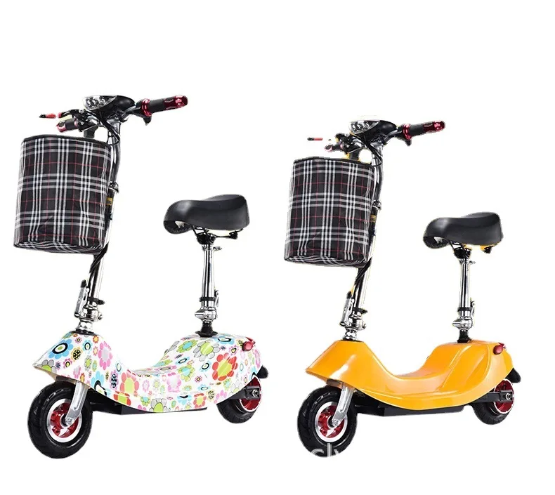 Factory wholesale 10 inch off-road folding electric scooter with seat driving electric car small battery car