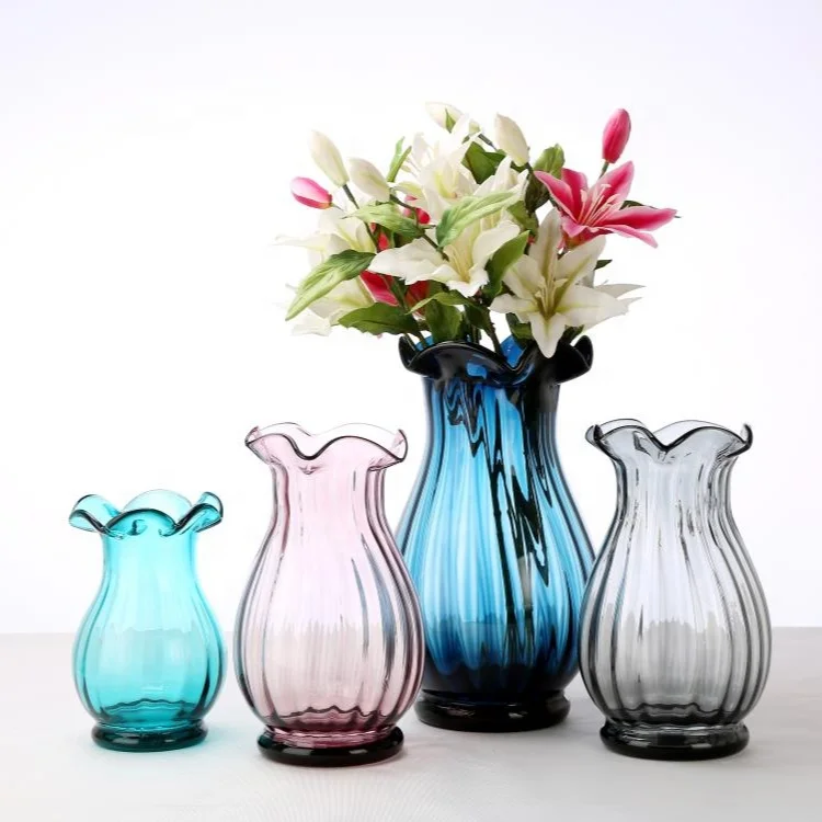 
 26cm Good Quality Flower Glass Crystal Big Vases In Bulk Cheap For Weddings  