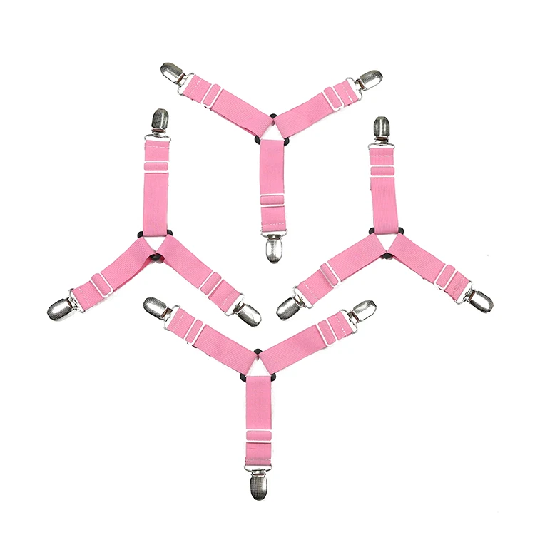Useful Elastic Bed Sheet Clip Fasteners, Mattress Cover Blankets Grippers Holder Fixing Slip-Resistant Belt