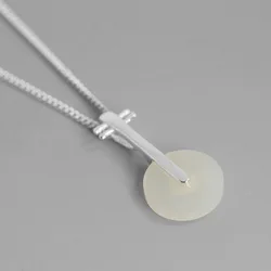 925 Sterling Silver Classical Instrument Jade Pendant Fashion Charms Silver Jewelry