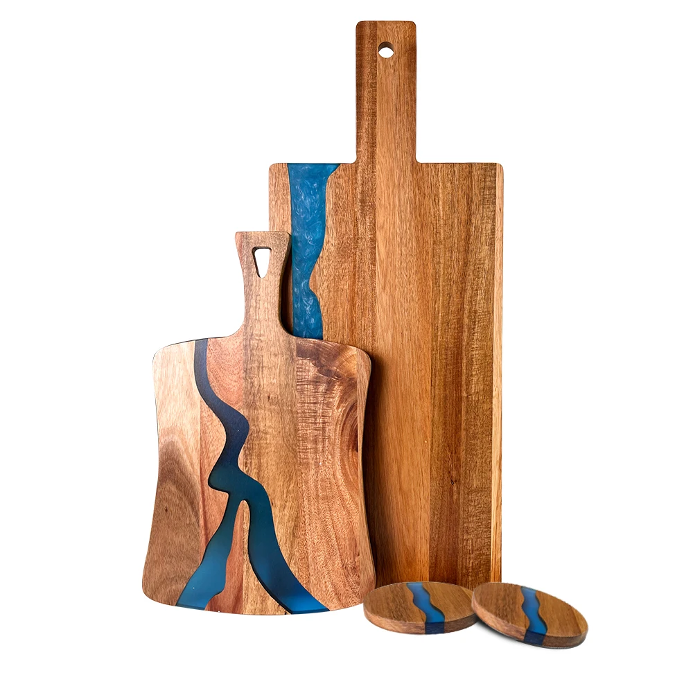 Wood Cutting Board with Epoxy Resin for Kitchen and Mini bar  for Meat, Cheese, Bread, Vegetables, Fruits for Kitchen