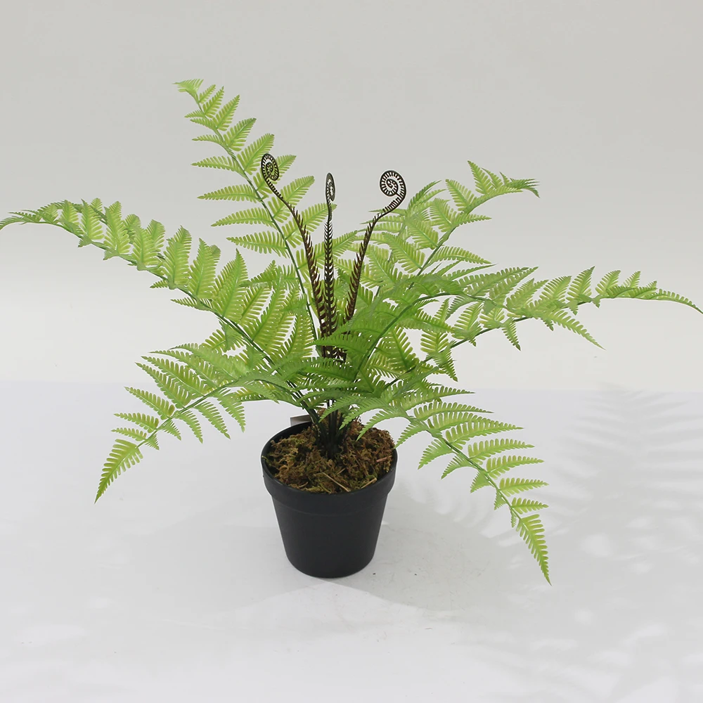 JWT3743 Artificial ferns factory supplies environmentally friendly green plants potted for interior decoration
