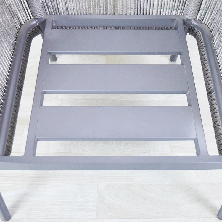 Outdoor Aluminum Woven Rope Sofa Chair by Manufacturers Single Armchair for Workshop and Patio Dining