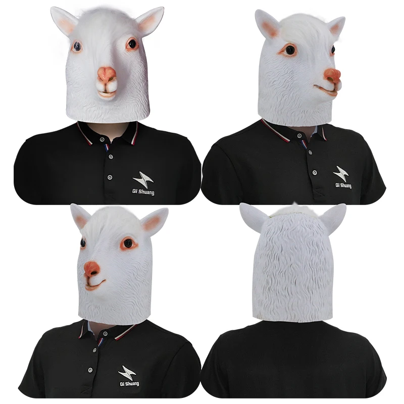 Halloween Novelty Sheep Animal Mask Funny Movie Cosplay Realistic Latex Goat Antelope Llama Party Animal Mask