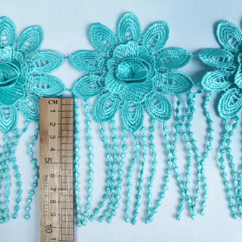 Wholesale New Design Royal Lace Trim with Tassels Polyester Trimming Lace Tassel with Fringe