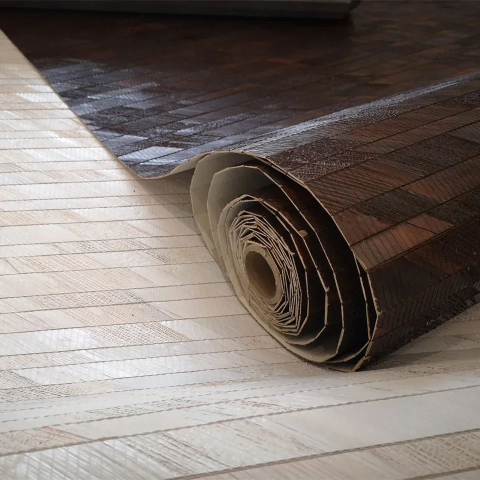 Mywind Natural Free Sample Brown Color Banana Leaf Water Hyacinth Wallpaper Wallcovering For Home Hotel Decor