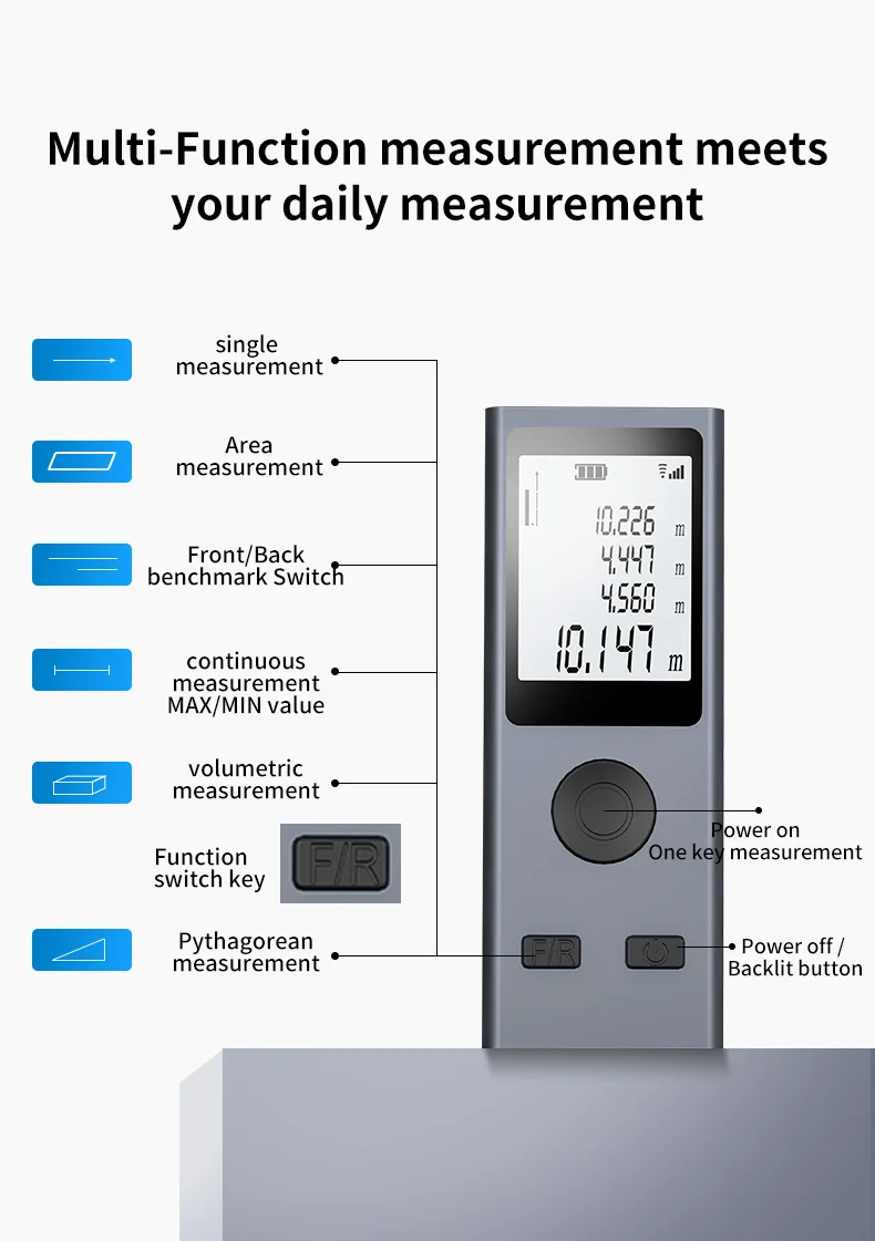 Mini 30m Handheld Laser Rangefinder Measure Tool Distance Meter Digital Laser Rangefinder with LCD Backlight