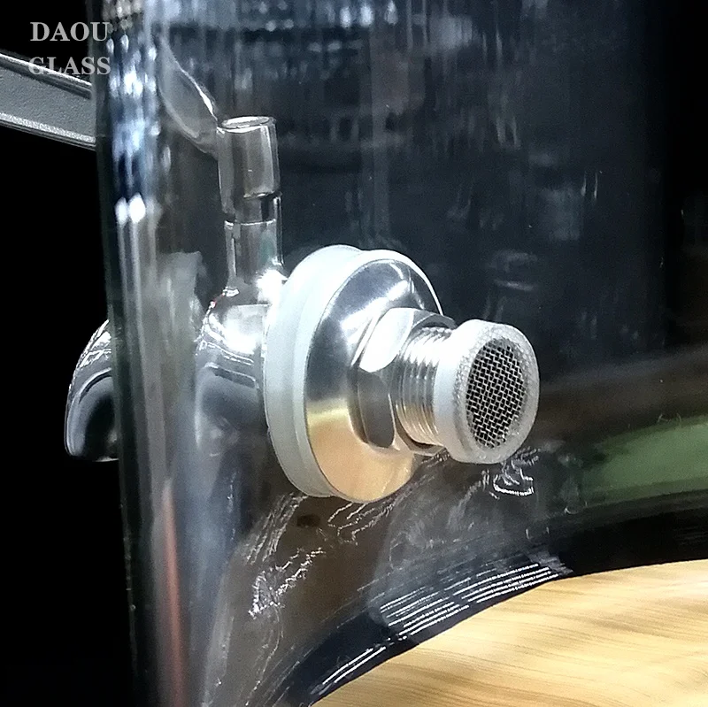 10L Heat resistant glass  soaking wine bucket,enzyme fermentation barrel,bamboo drinking tea  glass