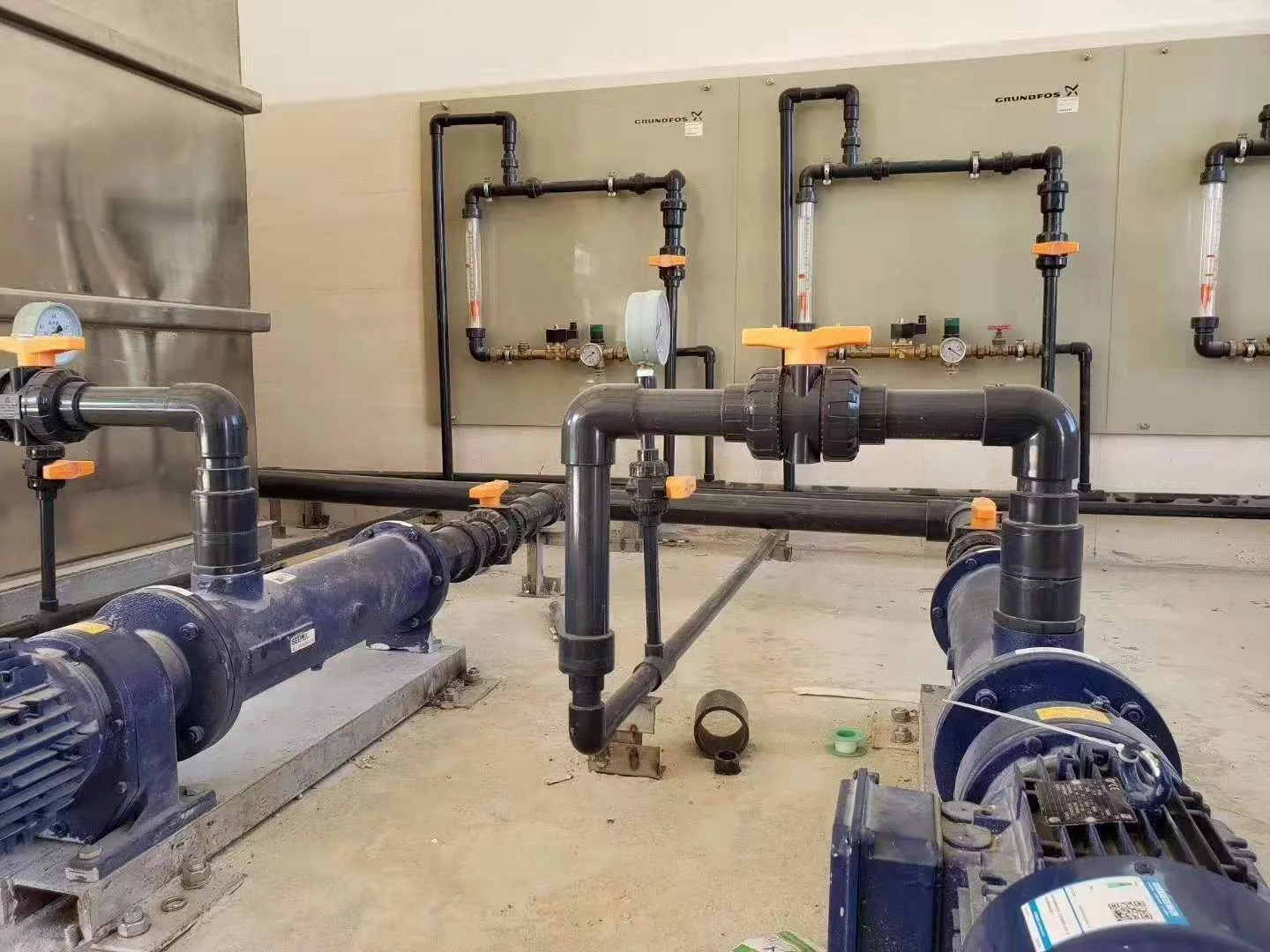 Japanese standard (JIS) UPVC pipes and fittings are used in industrial equipment installations