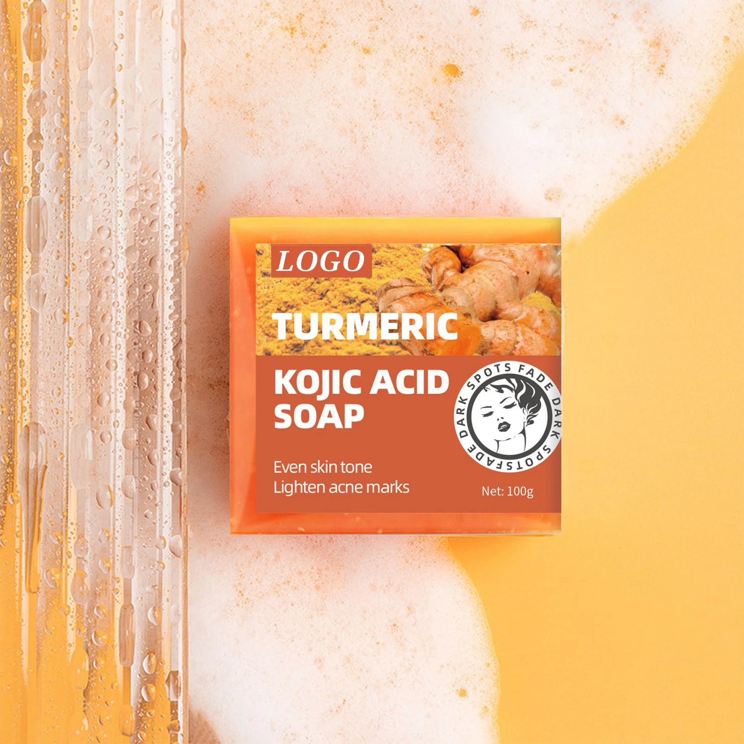 BLIW Private Label Organic Anti-aging Whitening Anti Acne Marks Turmeric Kojic Acid Soap For Bathing And Facial Cleansing