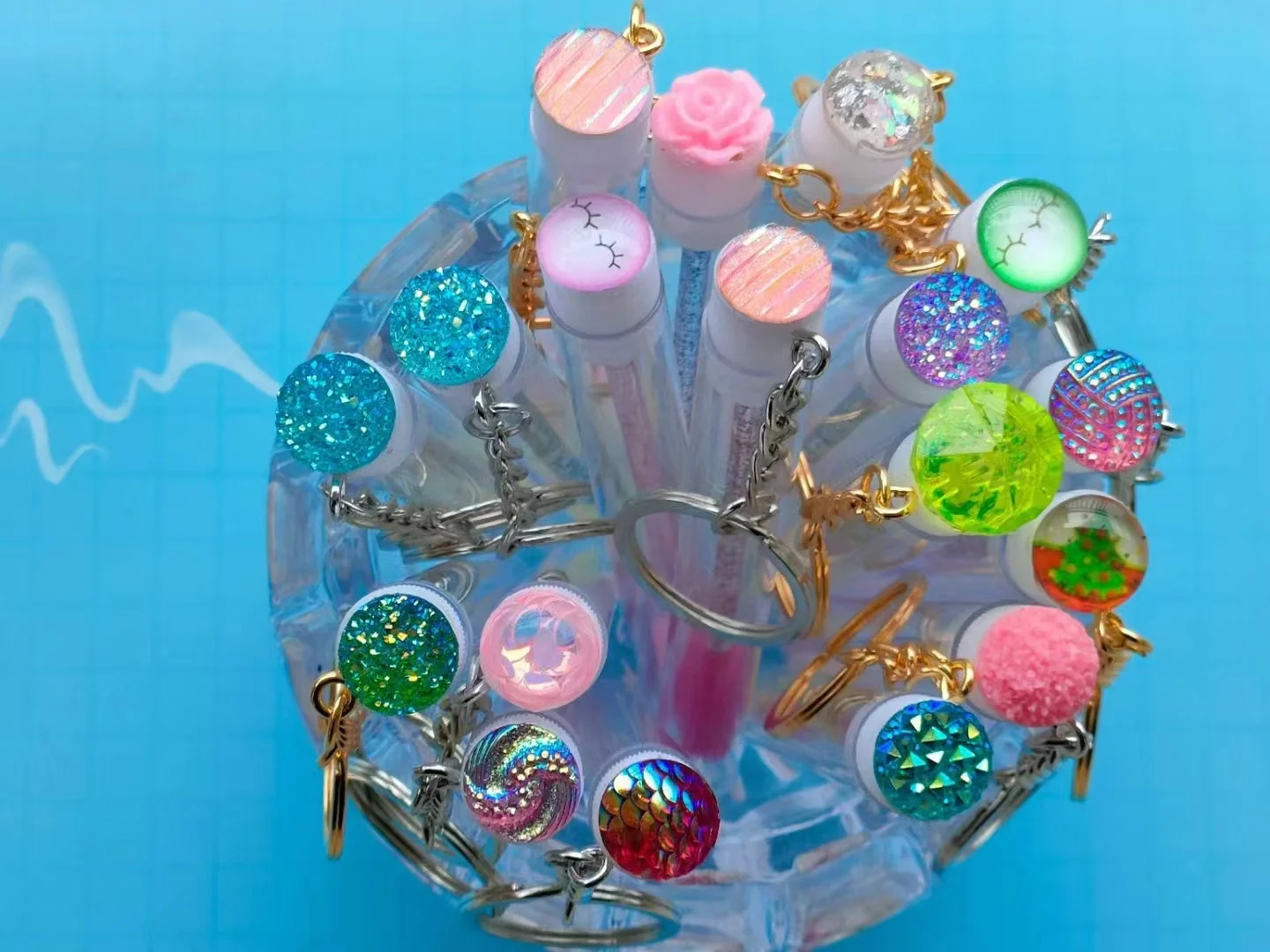 Wholesale OEM lash spoolie unique eyelash brush empty mascara tubes with brush keychain