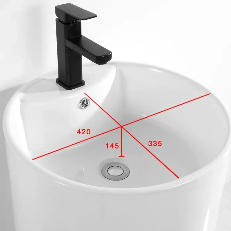 Modern Ceramic Sanitary Wares Washroom Washbasin Hand Wash Pedestal Sink Basin For Bathroom
