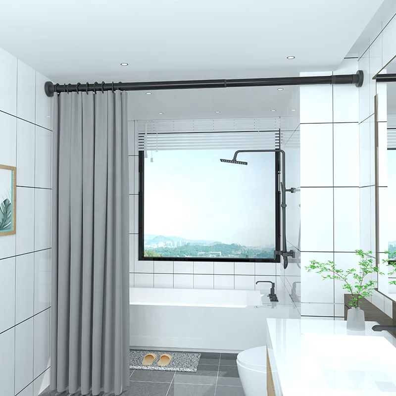 Customizable Home Decor High Quality 25mm Tension Shower Curtain Rod Good load bearing curtain rods set extendable shower pole