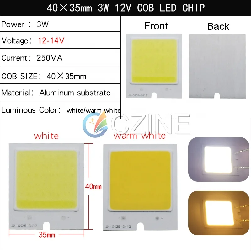 Czinelight Cob светодиодный чип плата источник света Горячая продажа Качество Sanan 30*25 мм 3 Вт Dc 12-14 в освещение и Схема Дизайн