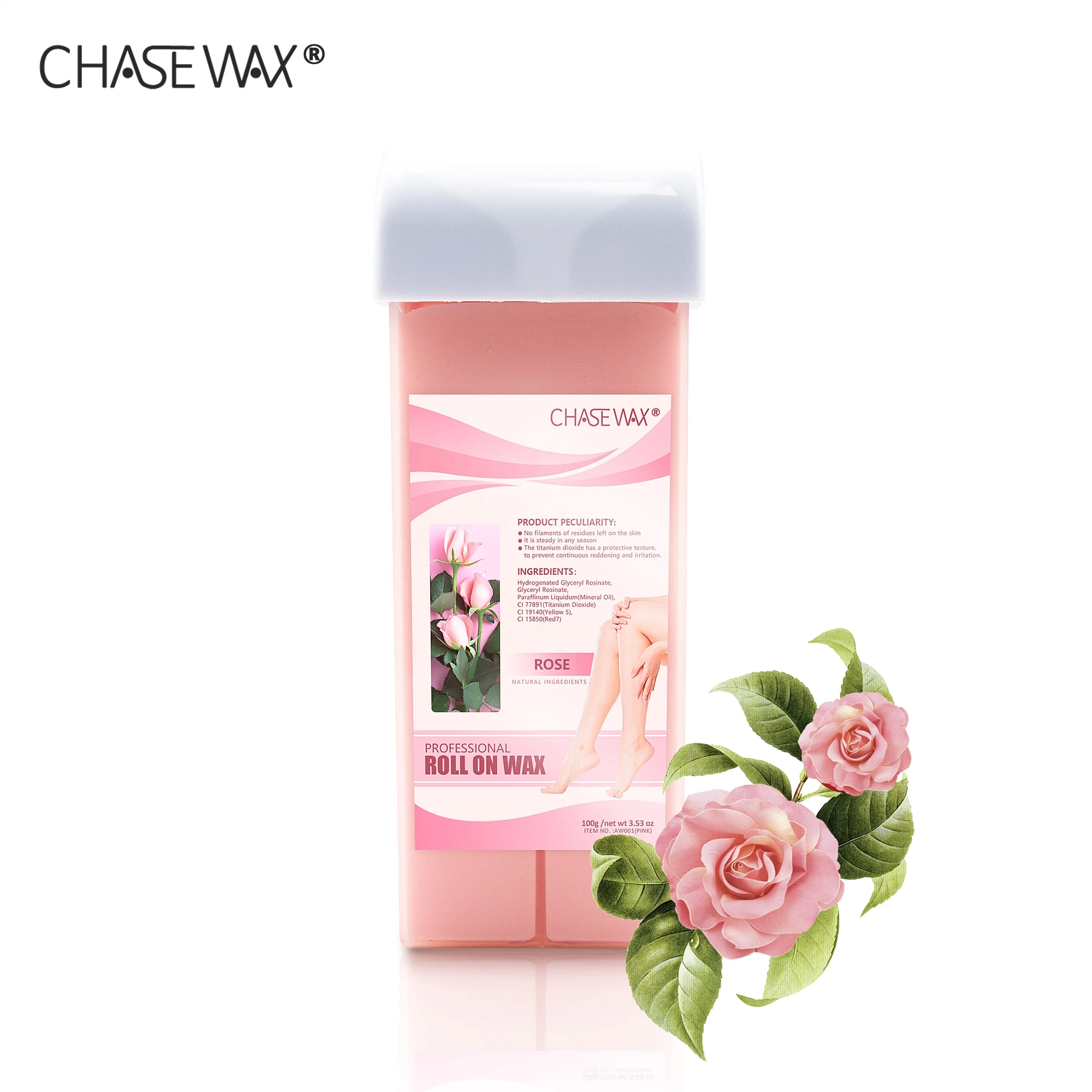 Chase Wax Moisturizing 100g Rose Pink Strips Wax Roll On Cartridge Soft Wax  For Sensitive Skin