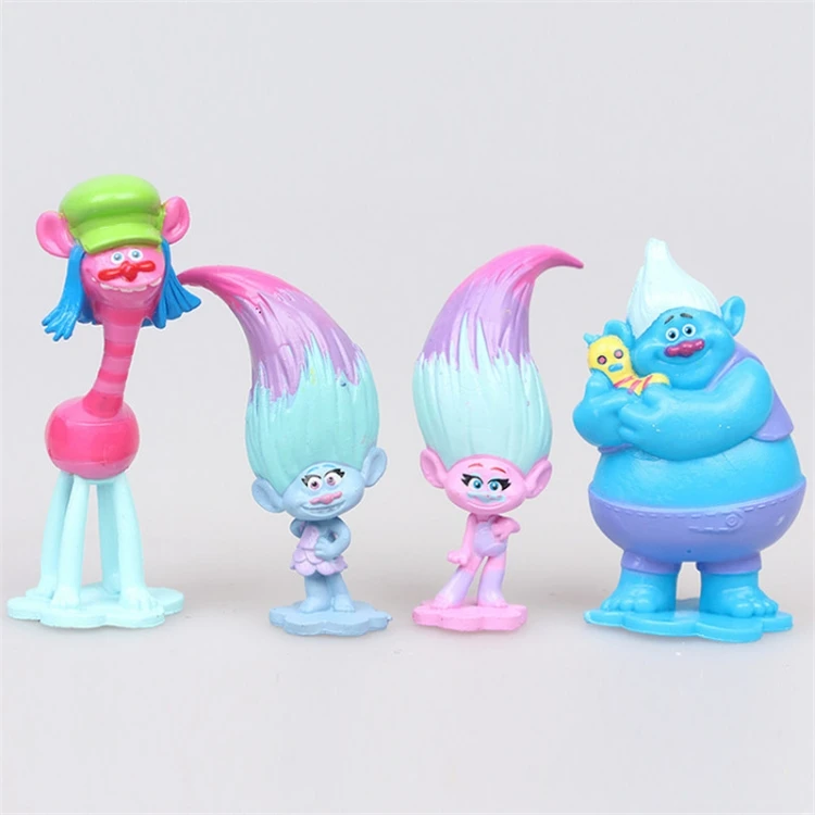 New Arrival Cartoon Action Figure Toy Lovely Trolls PVC Figurines Mini Size Trolls Figure Toy for Kids