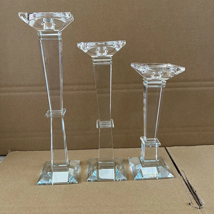 MH-1549 высокий хрустальный подсвечник с длинным стержнем элегантный центральные части