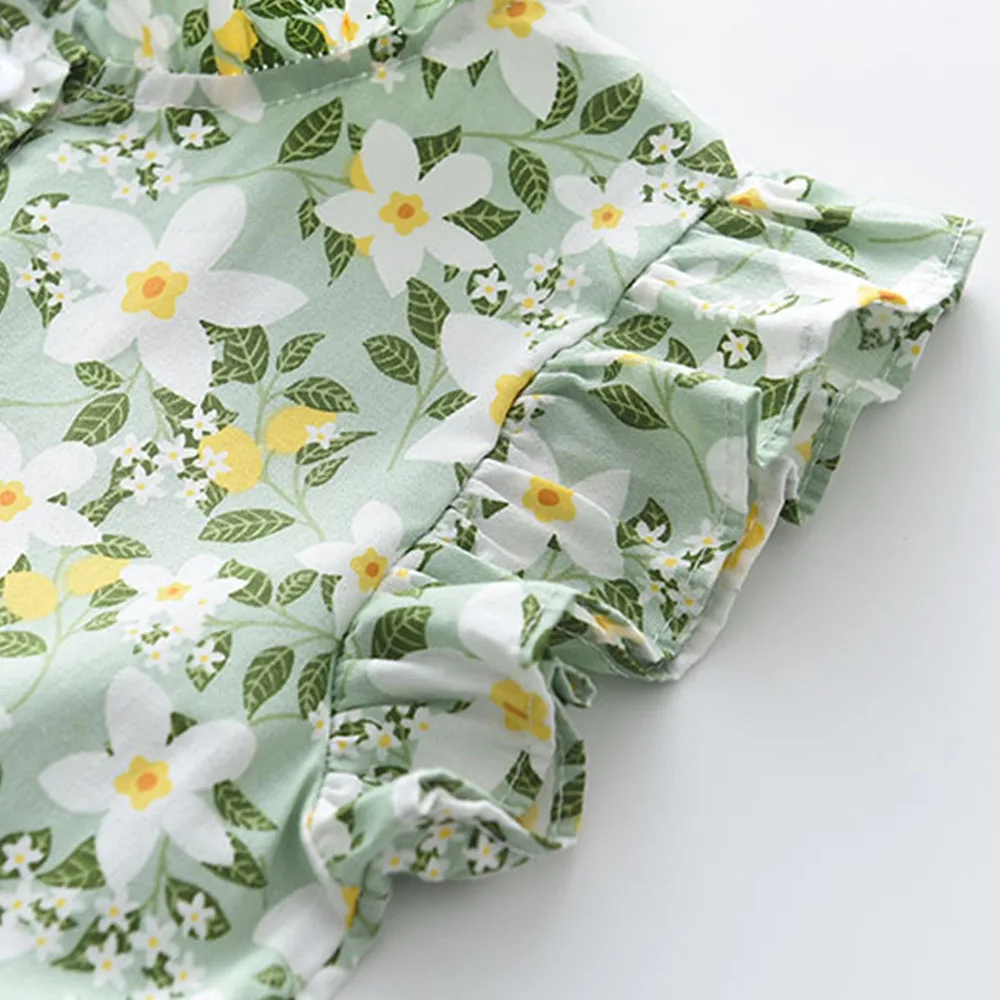 Bear Leader Girls Casual Dresses 2022 New Summer Kids Baby Flowers Print Costumes Floral Party Birthday Princess Vestidos 2-6Y