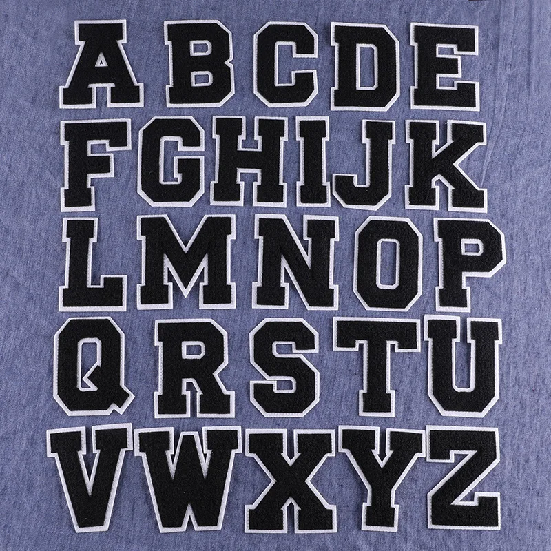 Custom Wholesale Fabric Applique Embroidered Numbers Letter Laser Patch Letter Patches