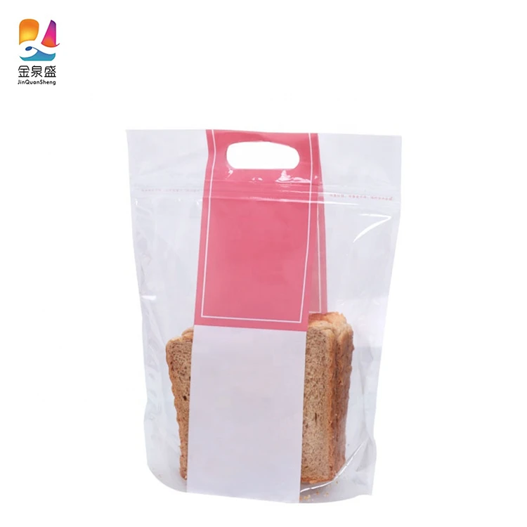 2020 Custom Design Stand Up Plastic Zipper Mylar Packaging Sliced Bread Baking Food Bags with Window