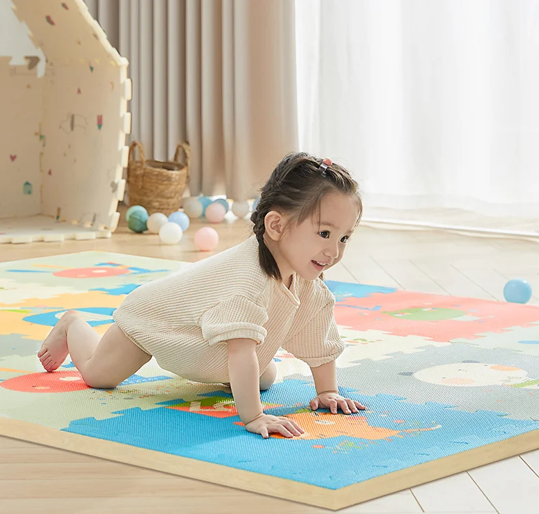 UD Shining Baby Mat 6pcs Play Carpet 58x58x2cm Baby Mattress PE Foam Puzzle Mat Floor Carpet Rug for Kids Climbing Pads