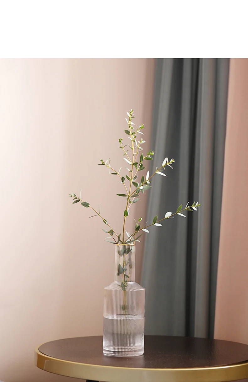 Оптовая продажа, современное вертикальное мини-Золотое кольцо с маленьким горлышком, стеклянная ваза для цветов