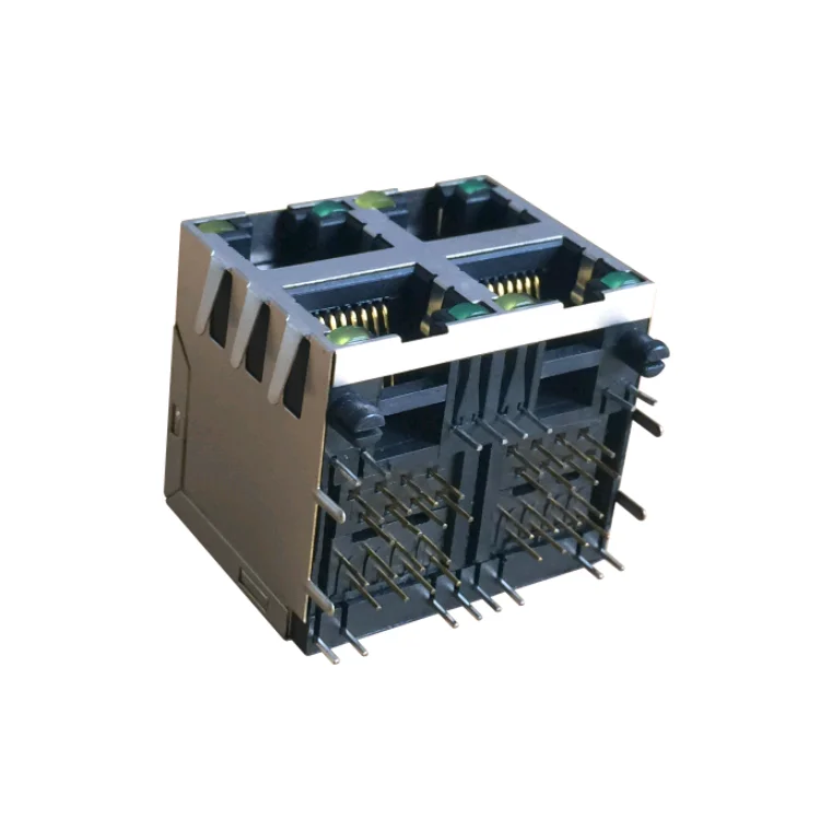 E5J88-C4AJA1-L без магнетизма 2x2 порта RJ45 разъем