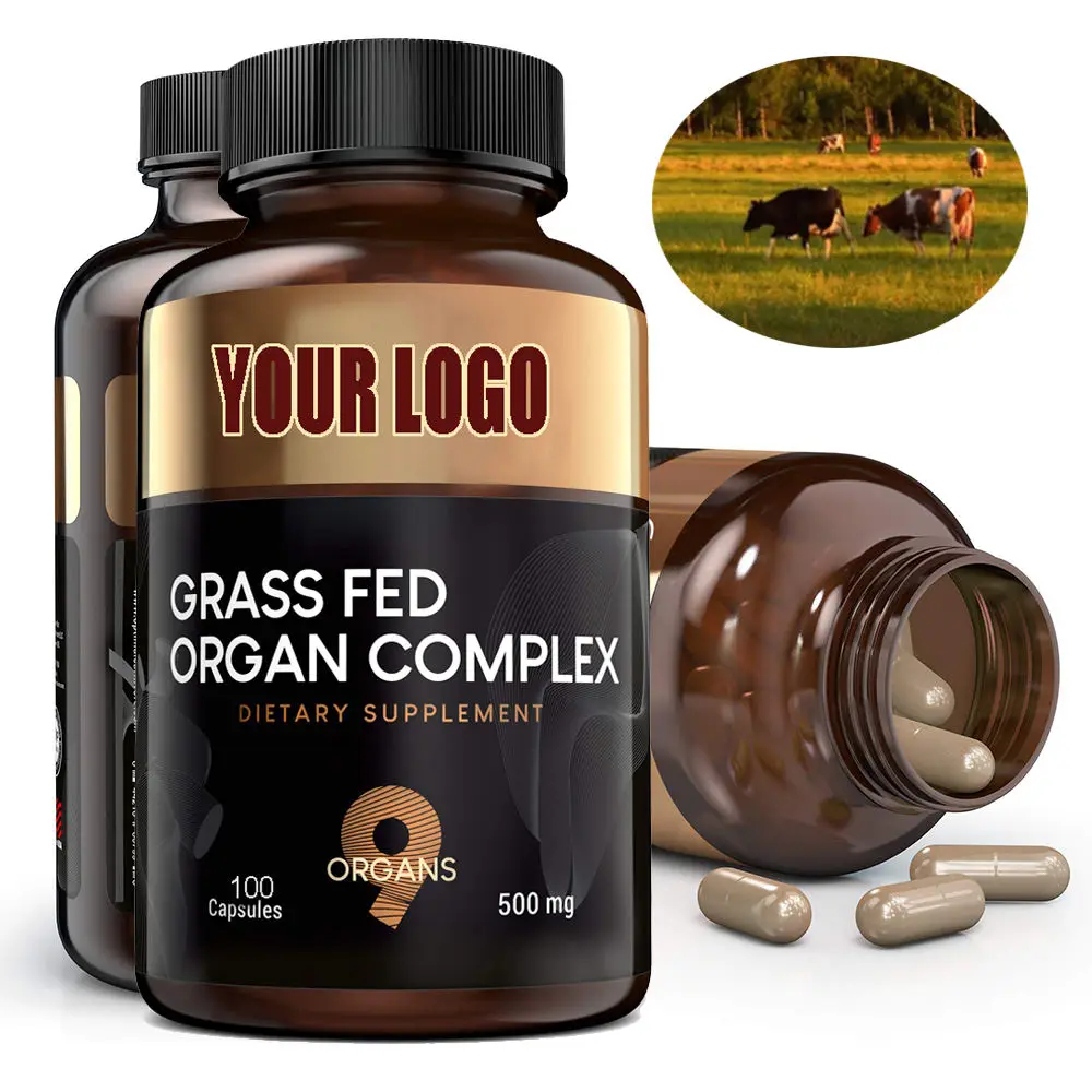 OEM Private Label Nutrient-rich Grass Fed Beef Organ Complex capsules New Zealand Grassfed Beef Organs Supplement