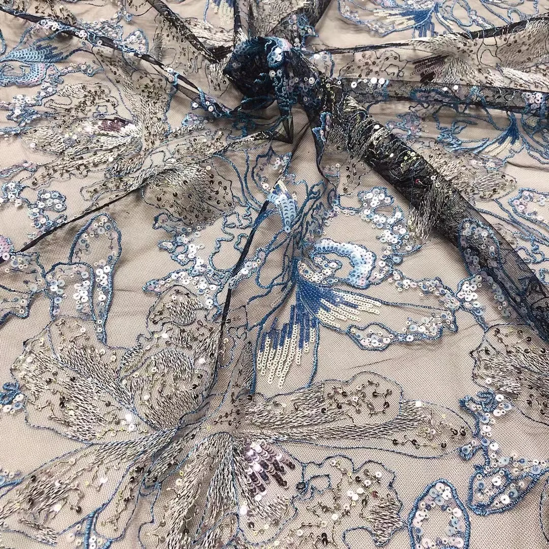 Suppliers embroidery sequins for wedding lace fabrics