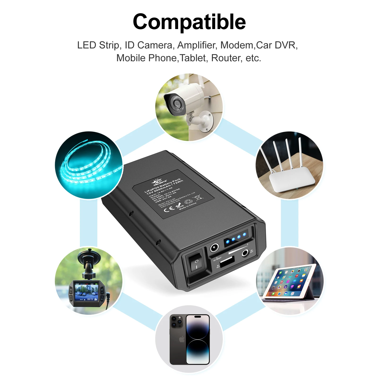 Power Bank 6000 мАч 5 В 9 12