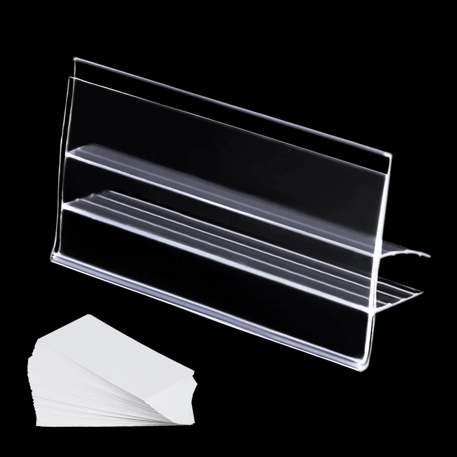 Shop Clear Acrylic Plastic Price Tags Shelf Talker Label Advertising Price Sign Holder Display Label Holder