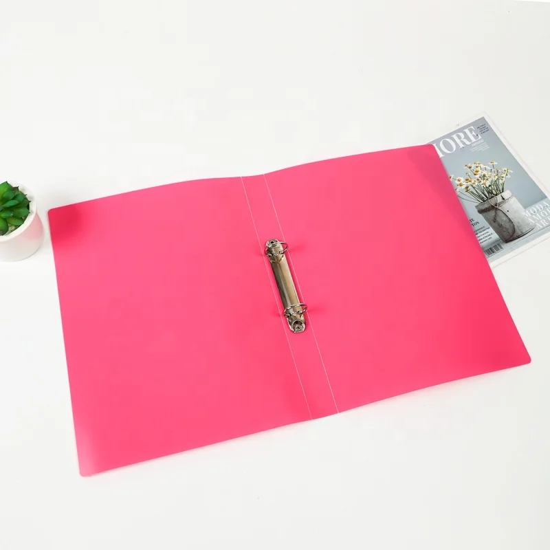 Hengyao Wholesale Factory  A4 PP Plastic 2 Pocket File Folder with Metal Clip